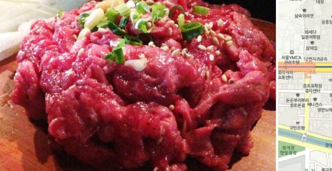 【韓美食】鐘路/新村。一試愛上 - 血而不腥生牛肉拌飯 - 육회지존 (附地址地圖)